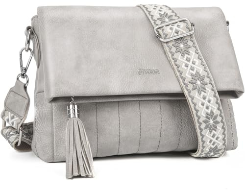 BITUOR Umhängetasche Damen Handtasche Damen mittelgroß Crossbody Bag Leder PU Tasche Schultertasche mit Magnetverschluss Geldbörsenfach auf der Vorderseite mit Mehrfach Taschen für täglichen Gebrauch