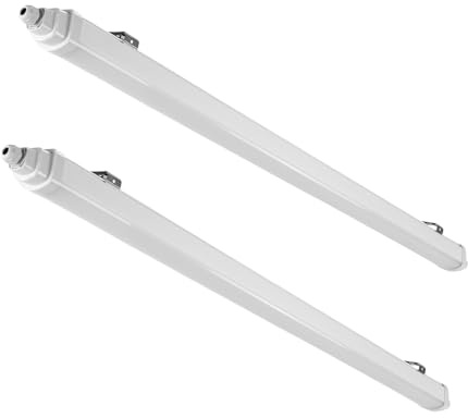 LUXULA 2 Stück LED Feuchtraumleuchte 120cm Wannenleuchte, 36W 4320lm 4000K | Verknüpfbar, IP65 wasserdicht, LED Werkstattlampe flach, Kellerlampe, Garagenlampe, Reihenschaltung