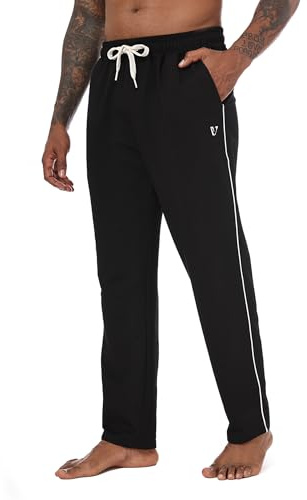 Vortewind Jogginghose Herren Baumwolle Trainingshose Herren Lang Atmungsaktiv ，Sporthose mit 3 Taschen & elastischem Bund für Freizeit