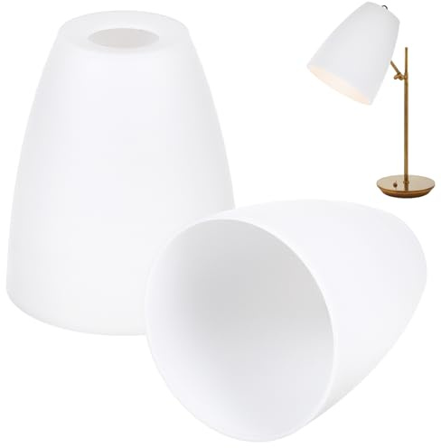 Ersatz Weiße Lampenschirm - 2 Stück Ersatzschirm Kunststoff, Lampenschirm Abdeckung Kunststoff, Einfache Flache Lampenabdeckung für Wandlampe Tischleuchten Pendelleuchte Stehlampe