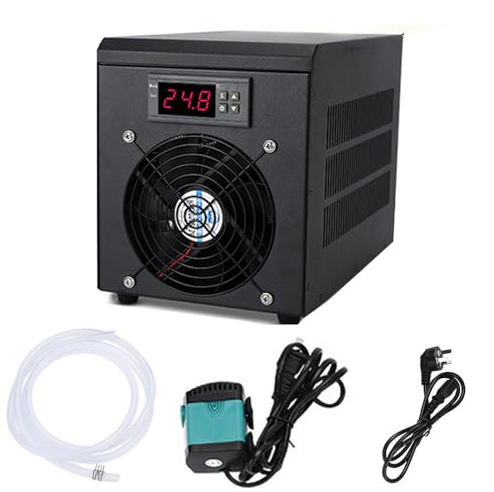 DHMYYXGS Aquarium-Kühlmaschine, Aquarium-Kühler 60L,Aquarium Kühler Für Zuhause,mit 5 W Pumpe und 2-m-Rohr, geräuscharm,for Zuhause Aquariumfisch-Garnelen