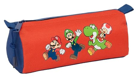 SUPER Mario Mamma MIA Federmäppchen mit Reißverschluss und Fach, Federmäppchen für Kinder, ideal für Kinder im Schulalter, bequem und vielseitig, Qualität und Widerstandsfähigkeit, 21 x 7 x 8 cm