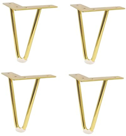 GFYHTN Lot de 4 Pieds de Table en Épingle à Cheveux, 20cm 45cm Pied Meuble Industriel, Pieds De Support Remplacement pour Canapé, Meubles(Gold,60cm/24in)