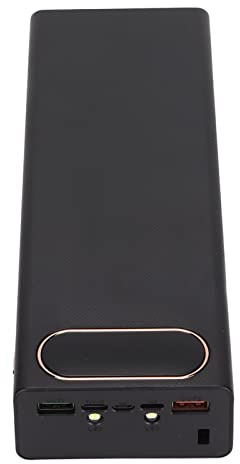 Akozon 22.5W Fast Power Bank Case Kit Detachable Lcd 20X18650 Battery Shell with Dual Usb Ports, Charging For Phones, Tablets, Travel (Black)