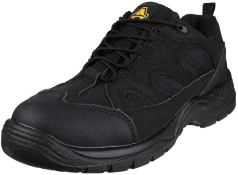 Amblers Steel Unisex FS214 Black Safety Trainer/Mens Womens Shoes (8 UK) (Black)