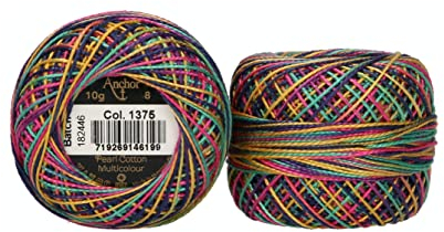 Anchor 4518008-01375 Stickgarne, 100% Baumwolle, 1375, Stärke 8, 82m, 15 Gramm