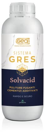 GEAL SOLVACID+. Detergente Sinergico con Acido Tamponato e Solventi specifico per residui dopo posa. 1 Litro
