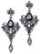 Mariell Boucles d'oreilles lustre vintage en cristal noir et gris et zircons pour demoiselles d'honneur