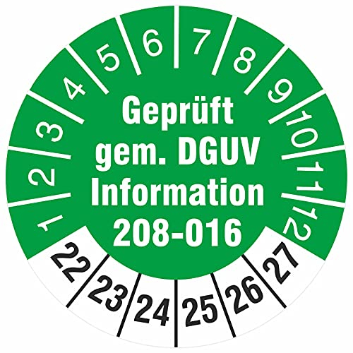 10 Stück geprüft nach DGUV Information 208-016 Prüfetiketten/Prüfplaketten 30 mm rund Leitern und Tritte 2026-31