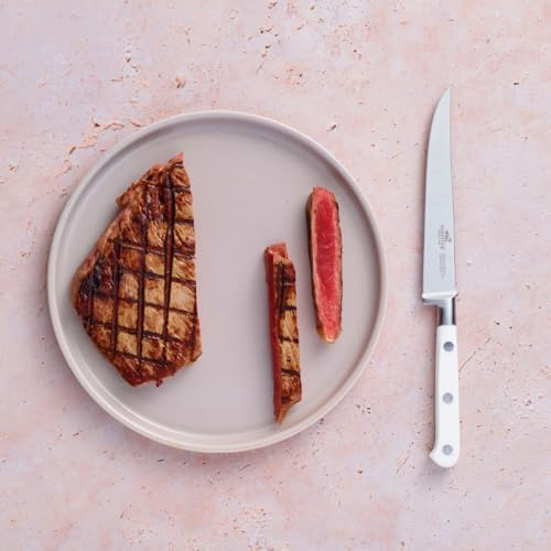 SABATIER – Steakmesser IDEAL TOQUE BLANCHE, 100% geschmiedet – 13 cm – Klinge und Nieten aus Edelstahl – Ideal zum präzisen Schneiden Ihrer Steaks