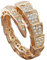 Uloveido Frauen Rose Gold plattiert Schlangetier Ring freie Größe mit klarem Zirkonia offener Schwanz einstellbar für Mädchen Y320-Rose Gold