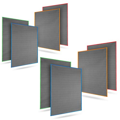 CARBOTEC® 8X Premium Carbon Mikrofaser Glastücher - Professionelle Reinigung fusselfrei & streifenfrei für Glas/Spiegel/Fenster/Autoscheibe - Mikrofasertücher/Waffeltuch mit Carbonfaser (Tuch 400gsm2)