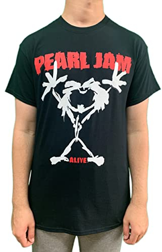 Pearl Jam Stickman Männer T-Shirt schwarz L 100% Baumwolle Band-Merch, Bands
