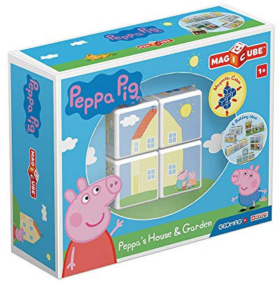 Geomag Magicube 050 - Peppa Pig Peppa's House & Garden - 4 Magnetwürfel für Konstruktionen