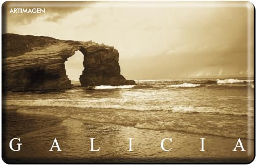 Artimagen - Imán Playa de La Catedrales, Galicia en Sepia