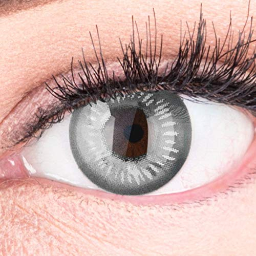 Farbige Graue Kontaktlinsen Anime Gray Circle Lenses Heroes Of Cosplay Stark Deckend Ohne Stärke mit gratis Linsenbehälter