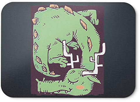 BLAK TEE Cute Sleeping Dragon Mouse Pad 18 x 22 cm in 3 Colours Black