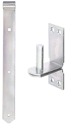 HAUS & DACH Ladenband Set, verzinkt inkl. Kloben, Ladenbandlänge: 1200 mm, Durchmesser Kloben: 16 mm Weit