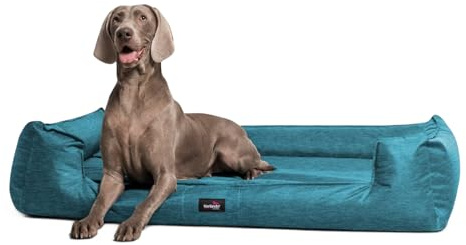 tierlando® Orthopädisches Hundebett Goofy für große Hunde XL bis XXXL mit waschbarerem Polyester-Bezug, ideal bei Gelenkproblemen Größe: 160x110cm | Farbe: 38L Petrol Meliert
