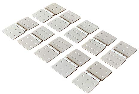 VUNIVERSUM Lot de 10 mini charnières en nylon - 37 x 20 mm - Pour avion - Aileron - Blanc