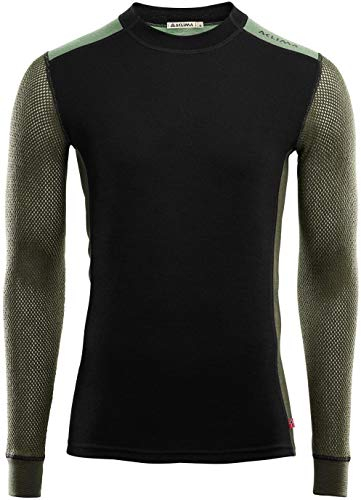 Aclima Herren Hiking Longsleeve, Jet Black-Olive Night-Dill, M