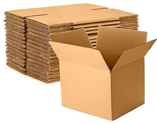 Wellpack Europe Pack 10 Medium Cardboard Packing Moving Removal Shipping Storage Boxes 35x35x35cm 43L
