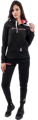 GIVOVA TUTA DONNA 103 CON CAPP. in FELPA NERO/FUXIA Tg. M