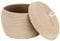 Sea Team Round Cotton Rope Storage Basket with Lid, Decorative Woven Storage Bin, Pot, Caddy, Organizer, Container for Snacks, Towels, Plants, 10 x 7.5 Inches (Small Size, Khaki)
