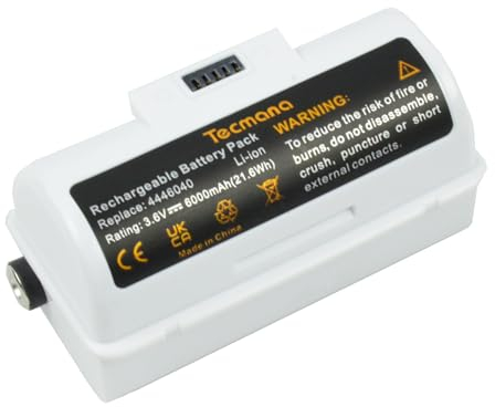 Tecmana 3.6V 6000mAh Ersatzakku Kompatibel mit iRobot Braava Jet 240, 241, 244, 245, 250, M6, M6110, M6134 ersetzt 4446040 BC674