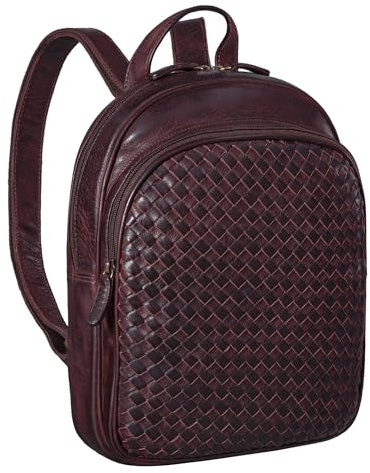 STILORD Aubrey Damen Tagesrucksack Leder Vintage Daypack für 10,9 Zoll Tablet Kleiner Cityrucksack Frauen Lederrucksack Echtleder Farbe:Washed dunkel - braun