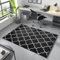 Taracarpet Kurzflor Wohnzimmer Designer Teppich Valetta in skandinavischem Boho Muster waschbar Schwarz-Weiss 140x200 cm