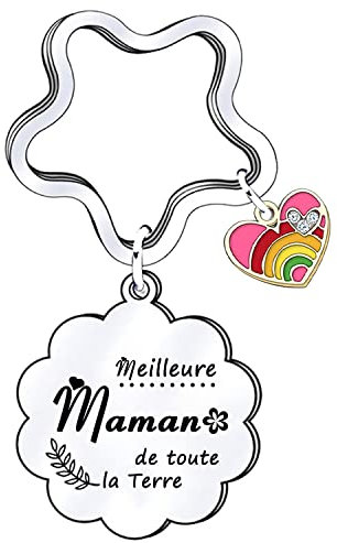 LKJHGF Cadeau de Maman Porte-clés de Maman d'anniversaire Cadeau fête des mères pour Maman «Meilleure maman de toute la Terre» Cadeau d'anniversaire
