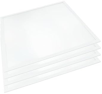 ENOVALITE 4x LED Panel 62x62 cm dimmbar mit Fernbedienung - Farbtemperatur einstellbar 3000K 4000K 6000K - 36W 3600lm - flache LED Lampe Paneele für Rasterdecke inkl. 230V Netzteil - 620x620x0,9mm