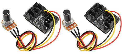 Gaeirt Concentrador de Ventilador de Refrigeración, Controlador de Velocidad de 12 V, Cable de Extensión de Potenciómetro de 3 Pines Y 4 Pines, Divisor de Ventilador PWM de 30CM para Carcasa de PC