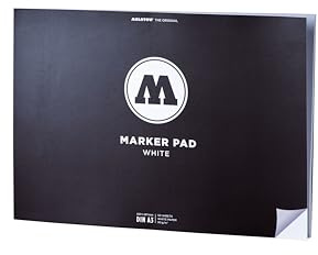Molotow A3 Qualtitätszeichenblock Marker Pad, Weiß, Quer 90, G/QM, 50 Blatt