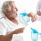 VOPHIA Gobelet pour adultes handicapés - Convalescent - Anti-déversement - Avec paille - Pour personnes âgées - Pour la maternité, l'eau, le porridge, la soupe - 350 ml - Bleu