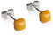 Winzige Ohrstecker mit Stein in bernstein • Quadratische Ohrringe für 1, 2 & 3 Ohrloch • Nachhaltiger Schmuck aus recyceltem Glas & Edelstahl • 4mm