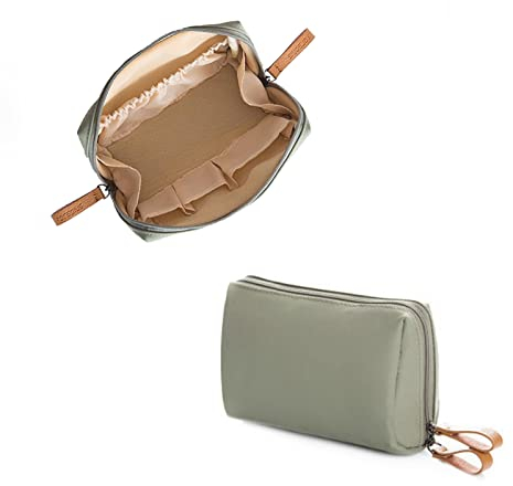 Feliciay Tragbare Kosmetiktasche Damen, kleine Multifunktions-Aufbewahrungstasche, Handtasche Kosmetiktasche,Kosmetik Lagerung für Reise Schlafzimmer, Bad und andere Anlässe (Grün)
