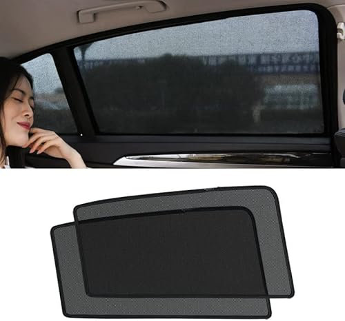 Auto Seitenfenster Sonnenschutz für Mercedes-Benz C-Klasse W202 W203 W204 W205 W206, Magnetischer Front Heck Seitenscheibe Visier Faltbare Sonnenblende Zubehör,2Rear-Window