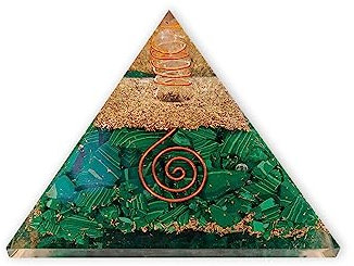 LAMARE - Pyramide d'Orgonite avec Malachite - Équilibre énergétique et protection - Calme - Bien-être - Équilibre et harmonisation - Flux Énergie Positive - 2 (51 mm env.).