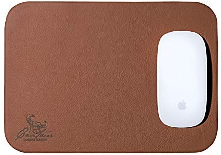 Centaur Tapis de Souris 25x18 cm Fait Main en Allemagne Cuir Coins arrondis antidérapant Autres Couleurs (Cognac Brun)