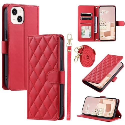 GoodcAcy Funda para Realme 6 Pro Funda, Funda de Tapa PU Cuero Carcasa con Magnético Función de Soporte y Tarjetas Ranuras - Rojo
