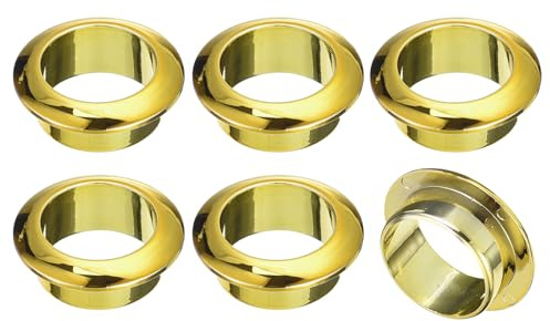 QUARKZMAN 6 Stück Kabellochabdeckung, 25 mm (1 Zoll) ABS-Büro-Schreibtisch-Kabel-Draht-Kabeltülle, Kabel-Organizer für Büro-Desktop-Draht, Gold