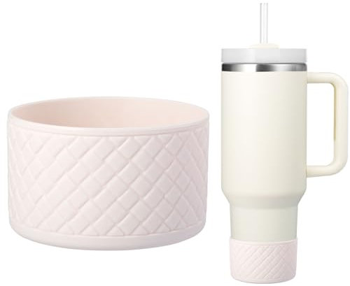 Silicone Boot for Stanley Quencher 40 oz, Bottom Boot for IceFlow Flip 20 oz 30 oz, Sleeve Cover for Hydroflask 12-24 oz Sports Bottle Accessories (Fits Stanley 20-40oz Cup/Hydro 12-24oz, Rose Quartz)