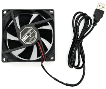 JZK 80 x 80 x 25 mm DC 5 V Mini Ventilador USB con Cables 8025 Pequeño Ventilador Silencioso 80 mm Ventilador de Impresora USB 3D Ventilador de 8cm Ventilador DC sin escobillas 5V