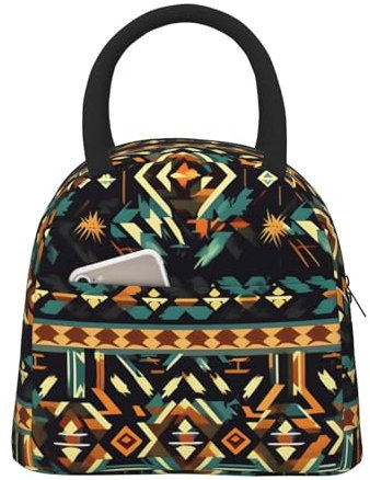 DRTGEDS Lunchtasche mit Indianer-Muster, für Damen, Lunchbox, Lunchbox, für Herren, Tragetaschen