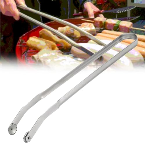 BBQ Grillzange Drehbar,38 cm Wurst Grillzange Edelstahl mit Rädchen,Grillzange zum Servieren von Speisen,Hot Dog Zange Küchen Utensilien,BBQ Würstchen Wendezange Küchenhelfer für Camping-Kochzubehör