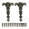 2 cerniere in bronzo antico per scatole di legno, ferramenta per mobili, armadi, scatole di legno, in lega di zinco, cerniera decorativa a forma di T, con 10 viti