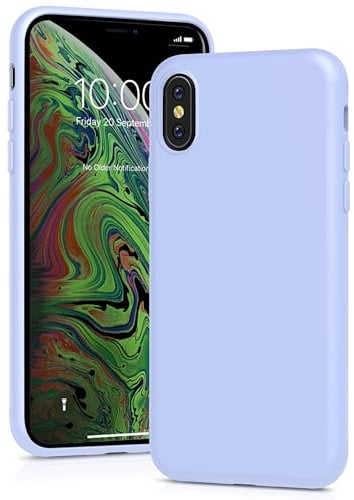 YATWIN Coque pour iPhone XS, iPhone X, Housse en Silicone Doux avec Découpes Précises pour Caméra, Design Ultra Mince, Protection 360° à Bords Surélevés - Lilas