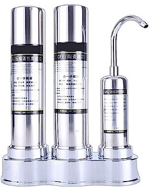 Wasserfiltersystem, Untertisch-Wasserfilter, Küchenarbeitsplatten-Trinkwasserreiniger, Keramik-Aktivkohle-Haushaltsfiltersystem-Reinigungsmaschine für Küche, Bad, Wohnmobil oder Büro(Blue)